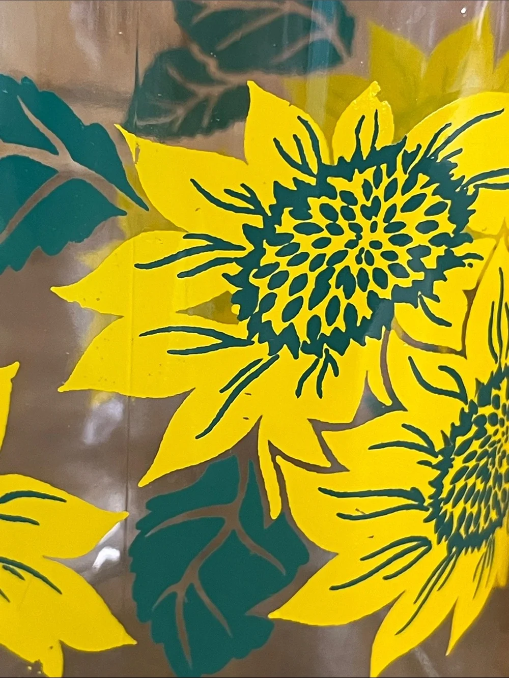 Vintage 1980’s Le Parfait Sunflower Glass Decanter, made in France. No Lid.